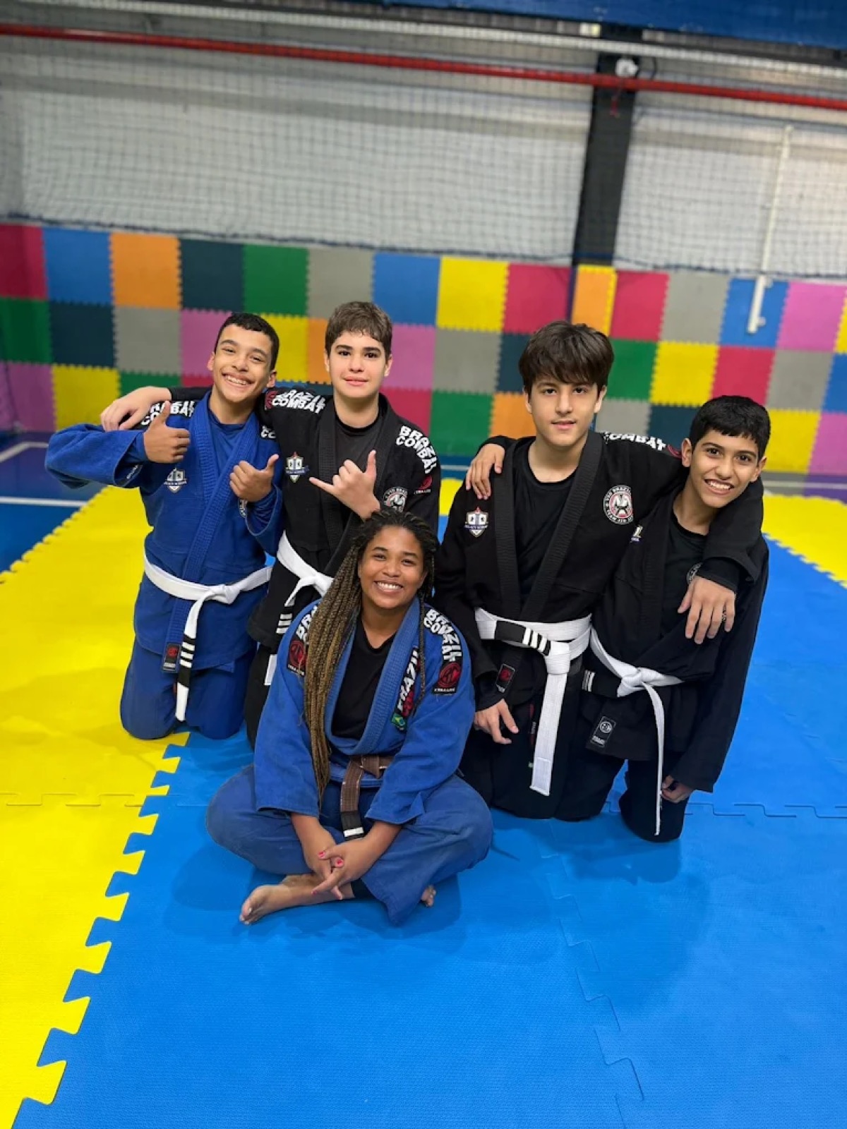 Alunos da turma de jiu-jitsu